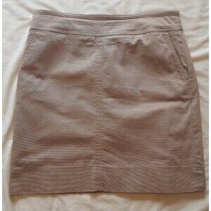 Talbots Skirt‎ Womens 10 khaki Cotton Pencil Back Zip Lined Knee Length- 23147